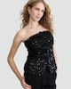image 1 of The F&F Edit Textured Sequin Embellished Buttoned Corset in Black