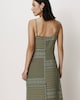image 2 of F&F Scarf Print Midi Dress in Multi Green