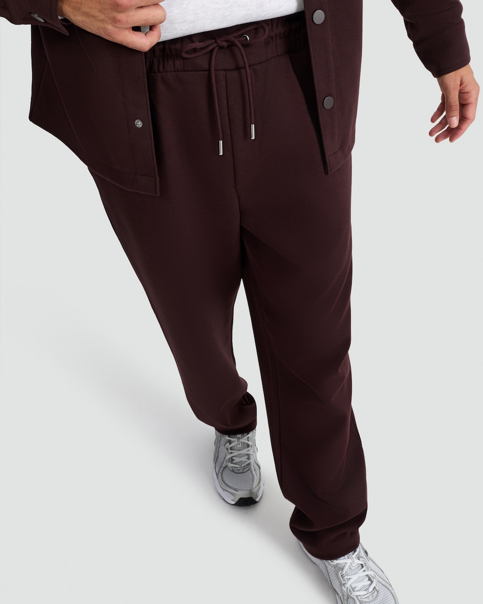 image 1 of F&F Cotton Blend Wide Leg Drawstring Co-ord Joggers in Purple