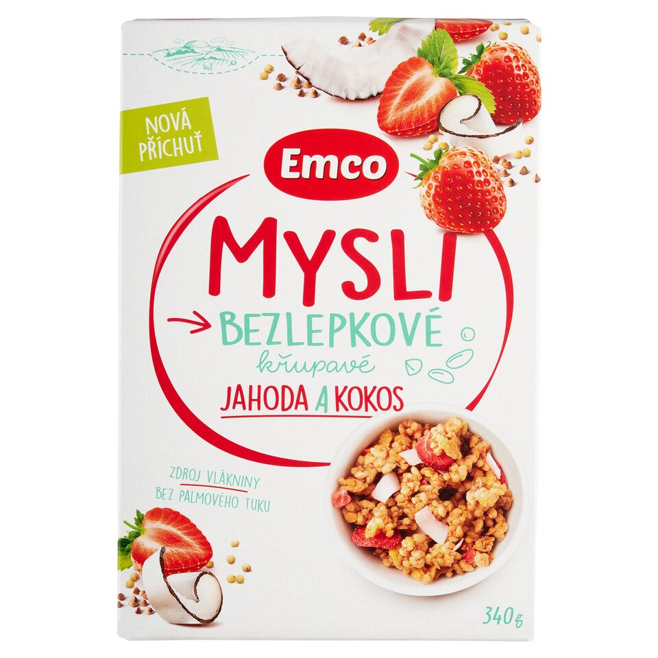 Emco Mysli bezlepkové jahoda a kokos 340 g