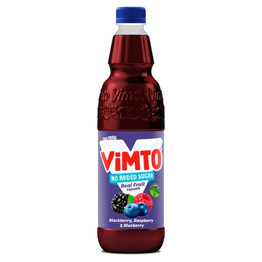 Vimto No Added Sugar Blackberry Raspberry Blueberry Squash 1L Tesco