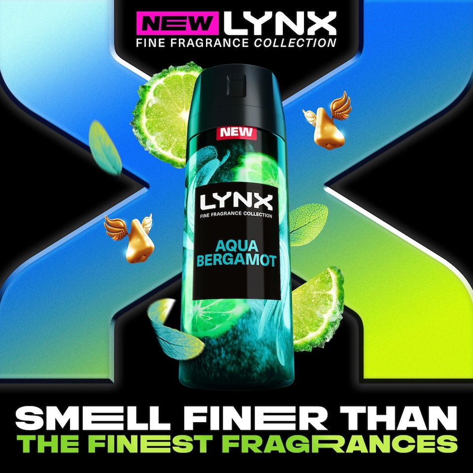 image 1 of Lynx Aqua Bergamot 72h Fine Fragrance Deodorant Bodyspray for Men 150ml