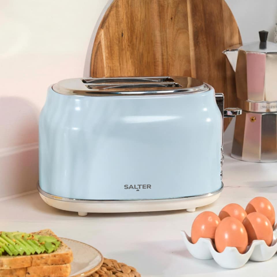 image 1 of SALTER Blue Retro 2 Slice Toaster