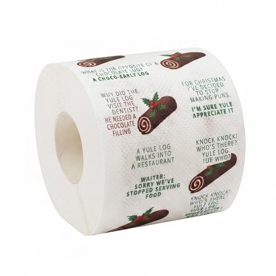 image 1 of Global Gizmos Chocolate Yule Log Jokes Toilet Roll 