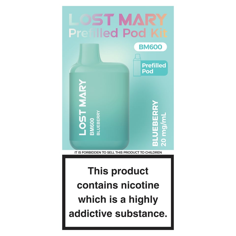 Lost Mary BM600 Refillable Kit Blueberry 20mg/ml 2ml