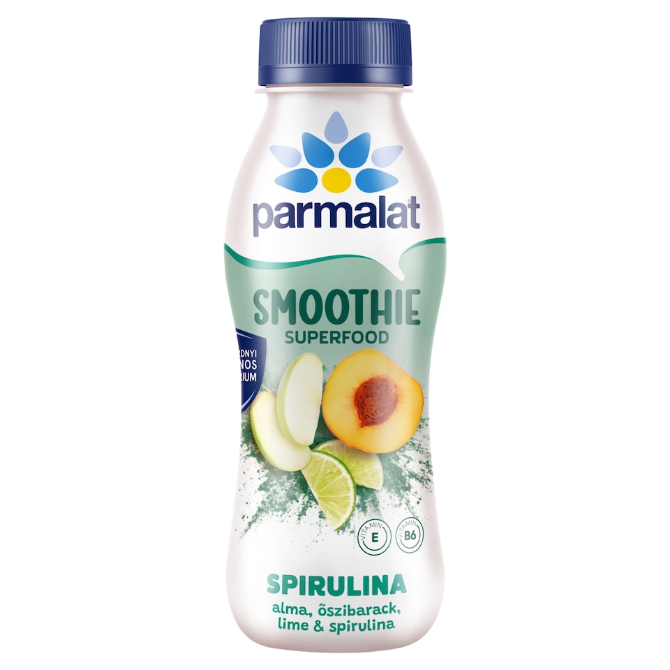 Parmalat Smoothie Apple, Peach, Lime Low-Fat Sour Milk Product with Spirulina 330 g