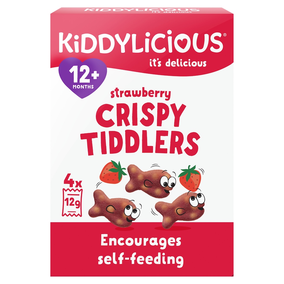 image 1 of Kiddylicious Strawberry Crispy Tiddlers 4X12g