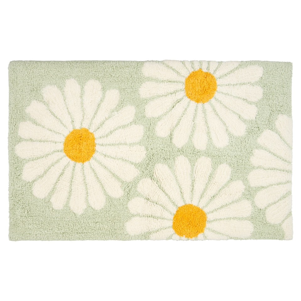 F&F Home Daisy Sage Green Bath Mat