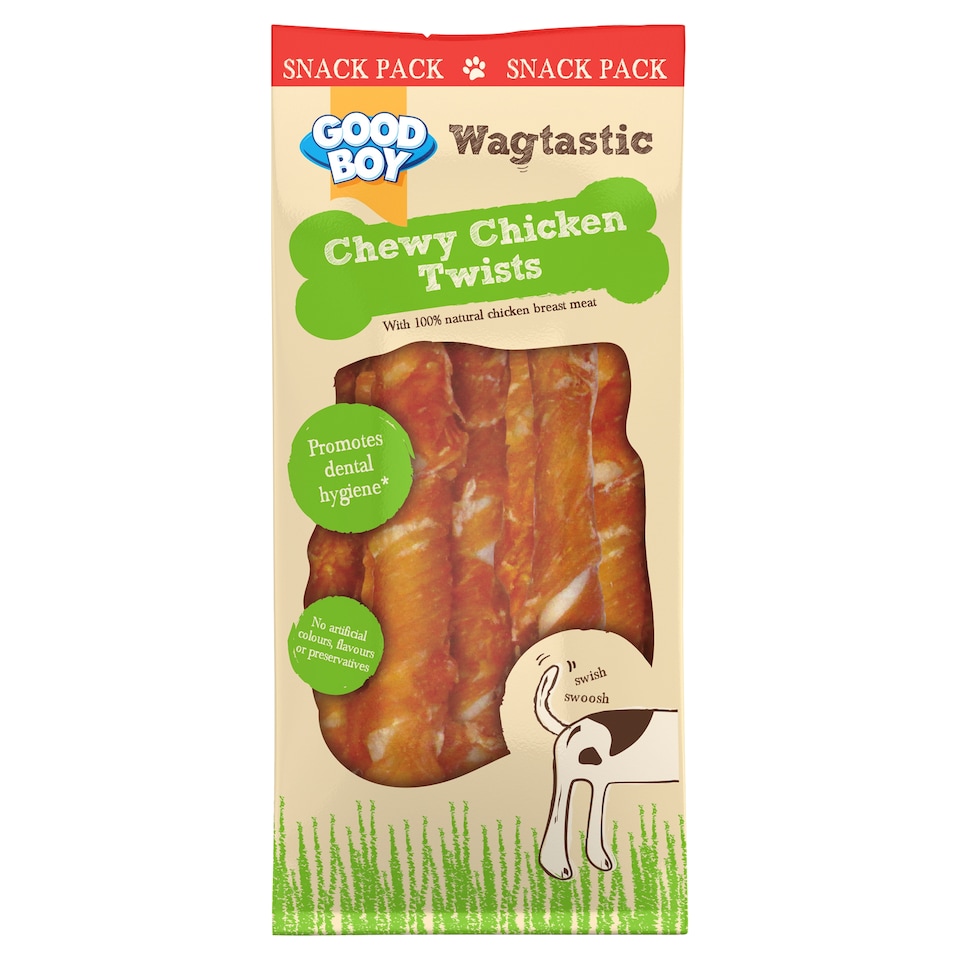 Good Boy Wagtastic Chewy Chicken Twists Dog Treat 27g 