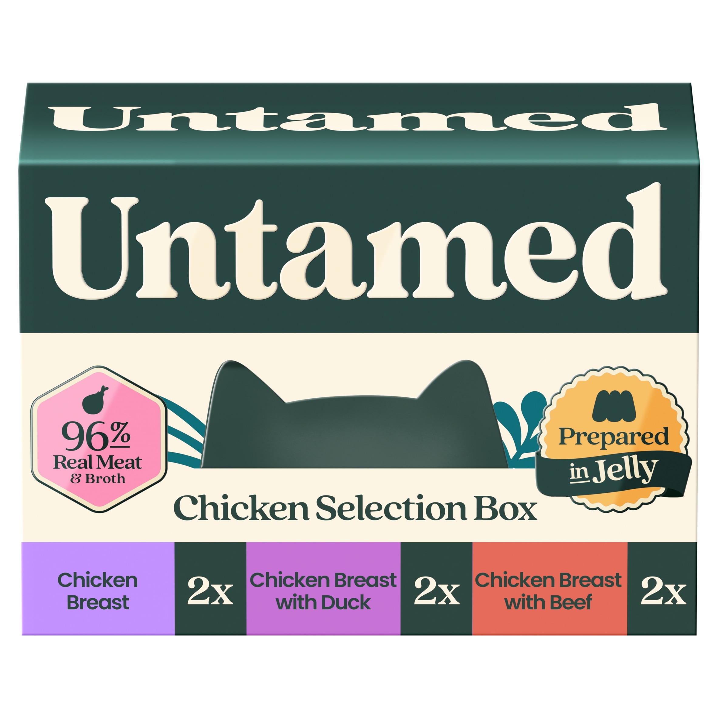 Untamed Chicken Selection Box in Jelly Cat Food 6 x 75G