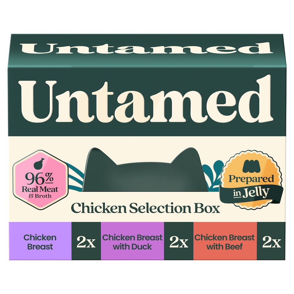image 1 of Untamed Chicken Selection Box in Jelly Cat Food 6 x 75G 