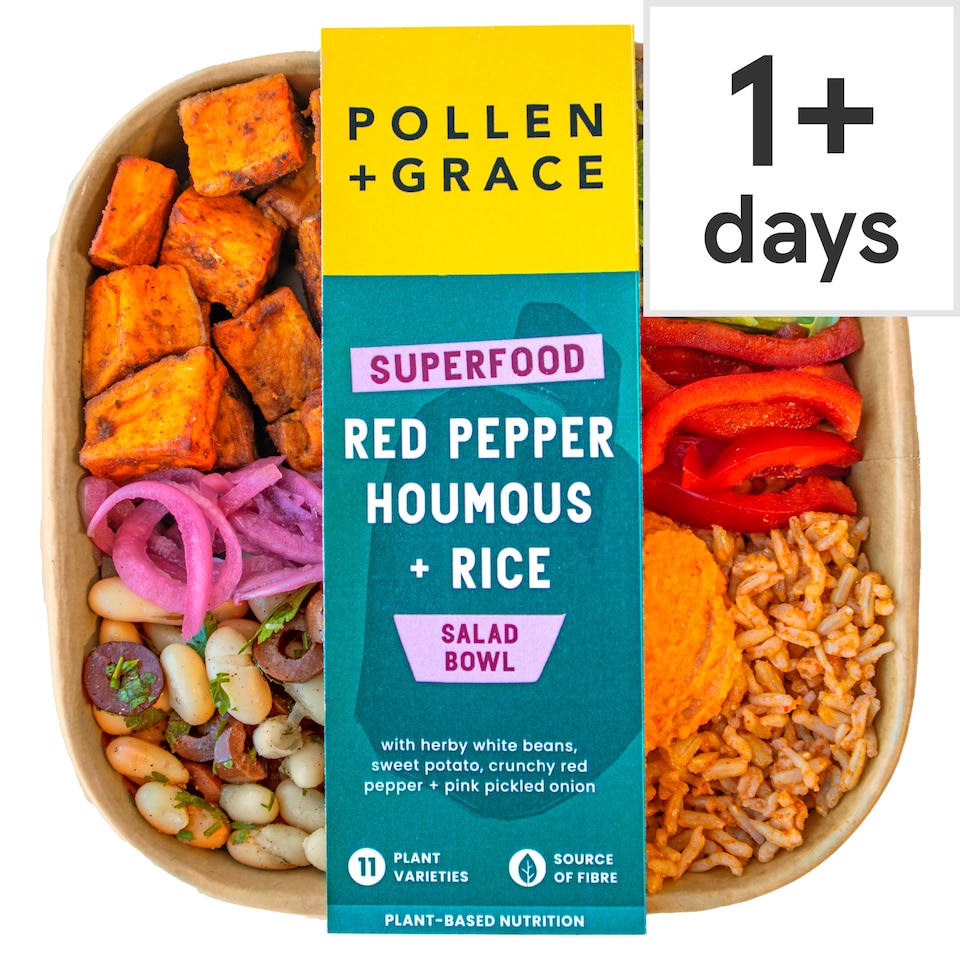 image 1 of Pollen & Grace Superfood Red Pepper Houmous & Rice Salad Bowl 275g 