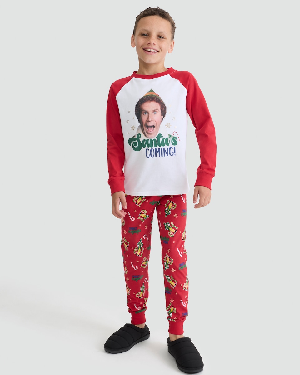 image 1 of Elf Pure Cotton Santa's Coming Pyjamas in Multi