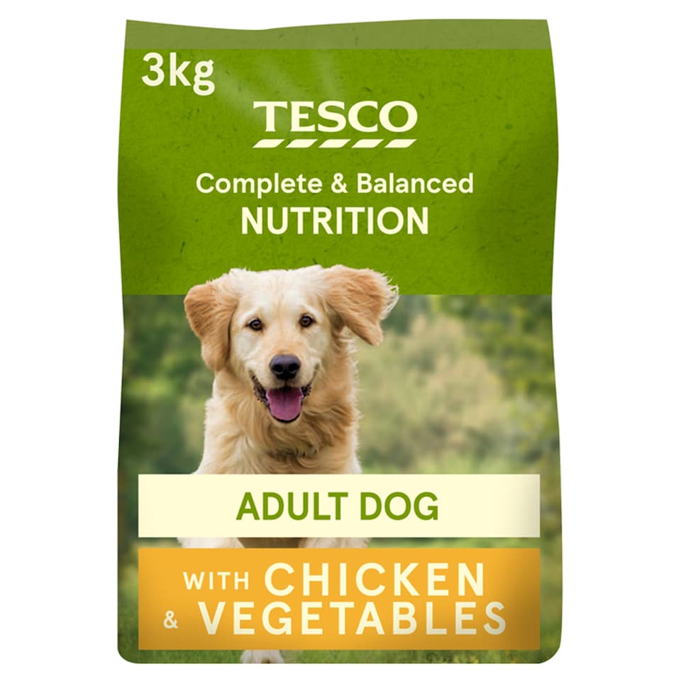 image 1 of Tesco Adult Dog Complete Dry Food - Chicken & Vegetables 3kg