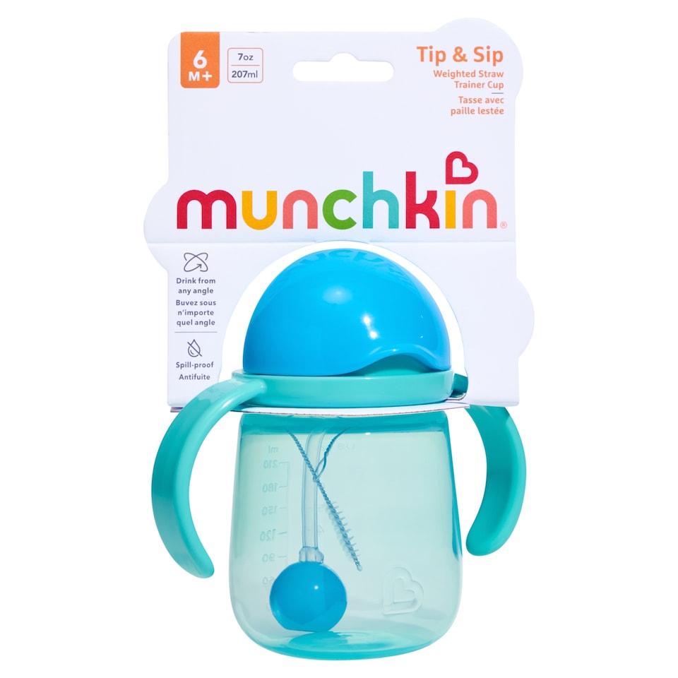 image 1 of Munchkin Tip & Sip Weighted Straw Trainer Cup 6m+ 7oz 207ML 