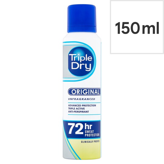 Triple Dry Anti Perspirant Spray 150Ml Tesco Groceries