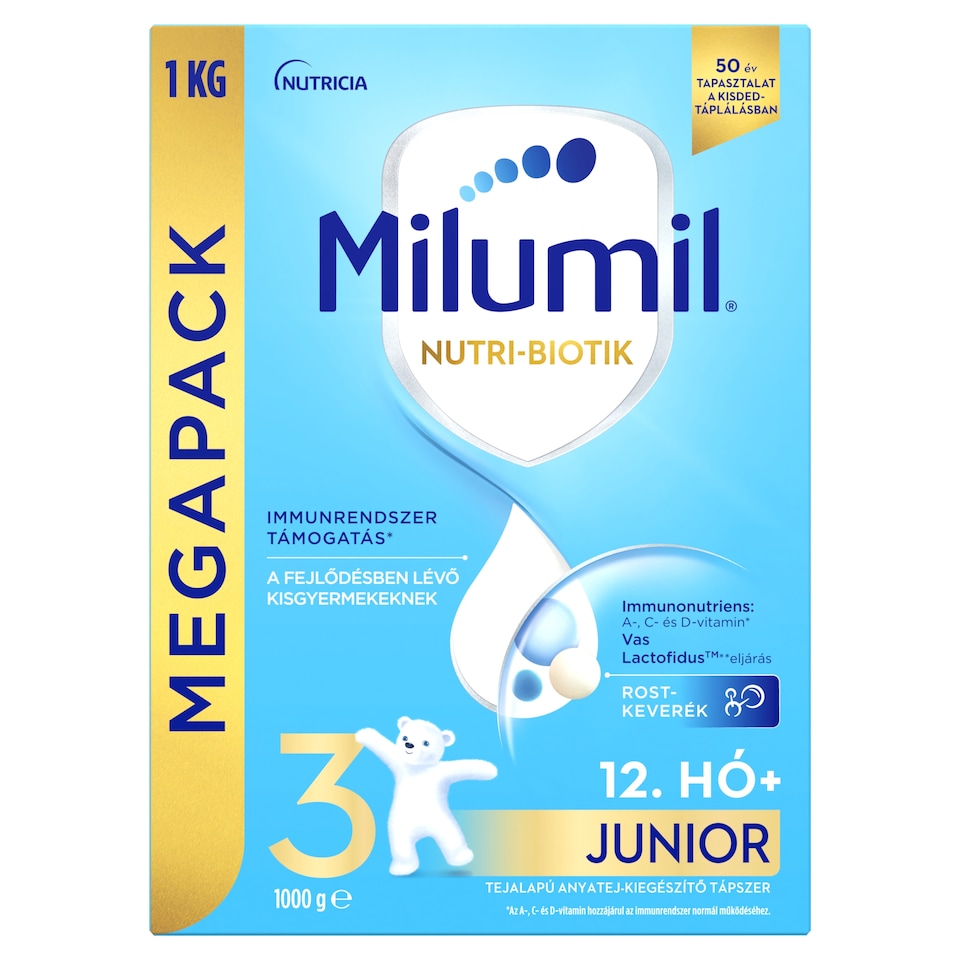 Milumil 3 Junior tejalapú anyatej-kiegészítő tápszer 12. hónapos kortól 1000 g