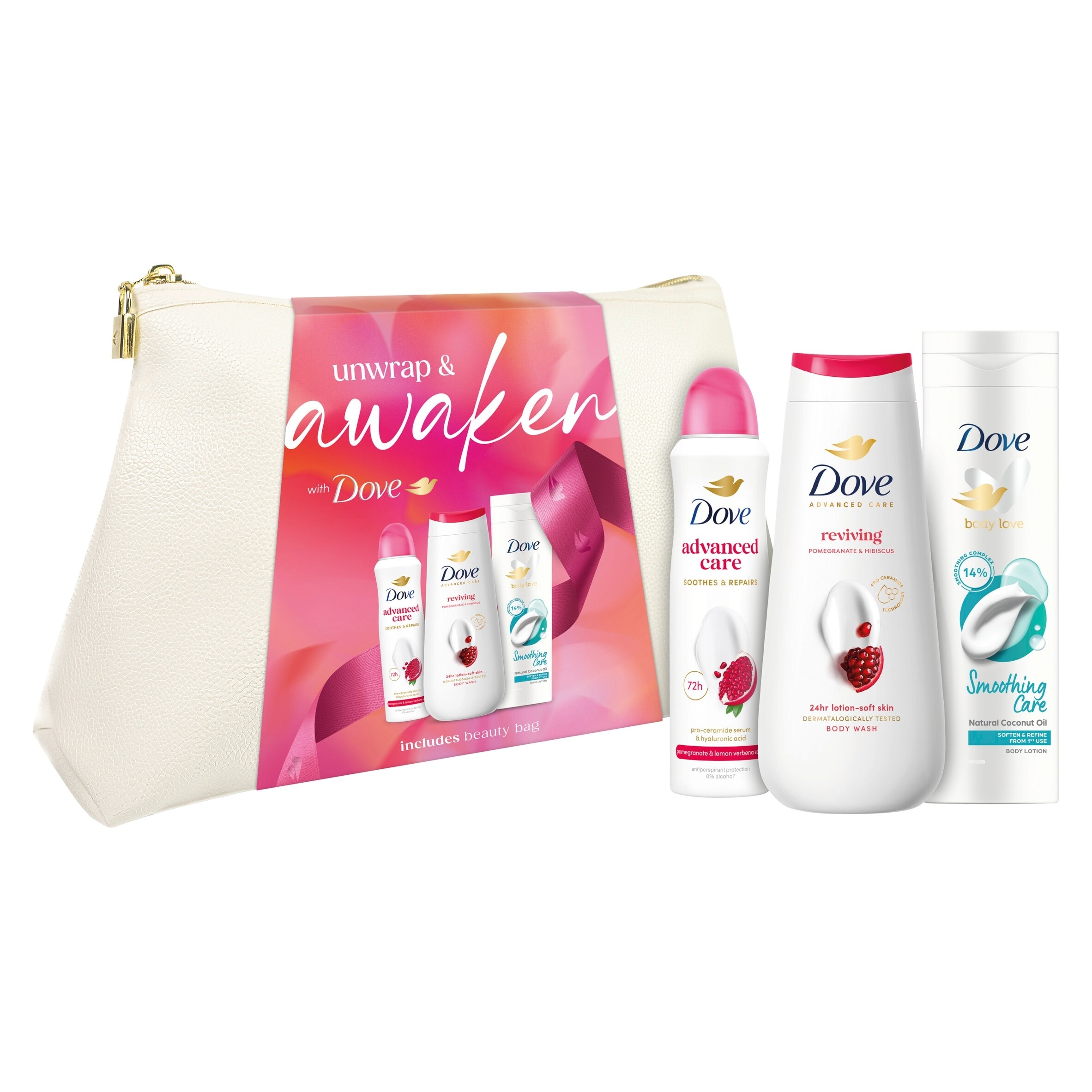 Dove Awaken Beauty Bag Gift Set 3 piece, Multi