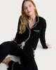 image 2 of F&F Piped Long Sleeved Shirt and Bottoms Pyjama Set in Black