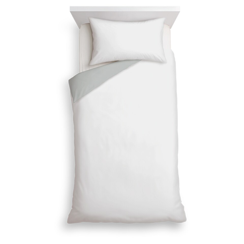 Tesco White Reversable Duvet Set Single