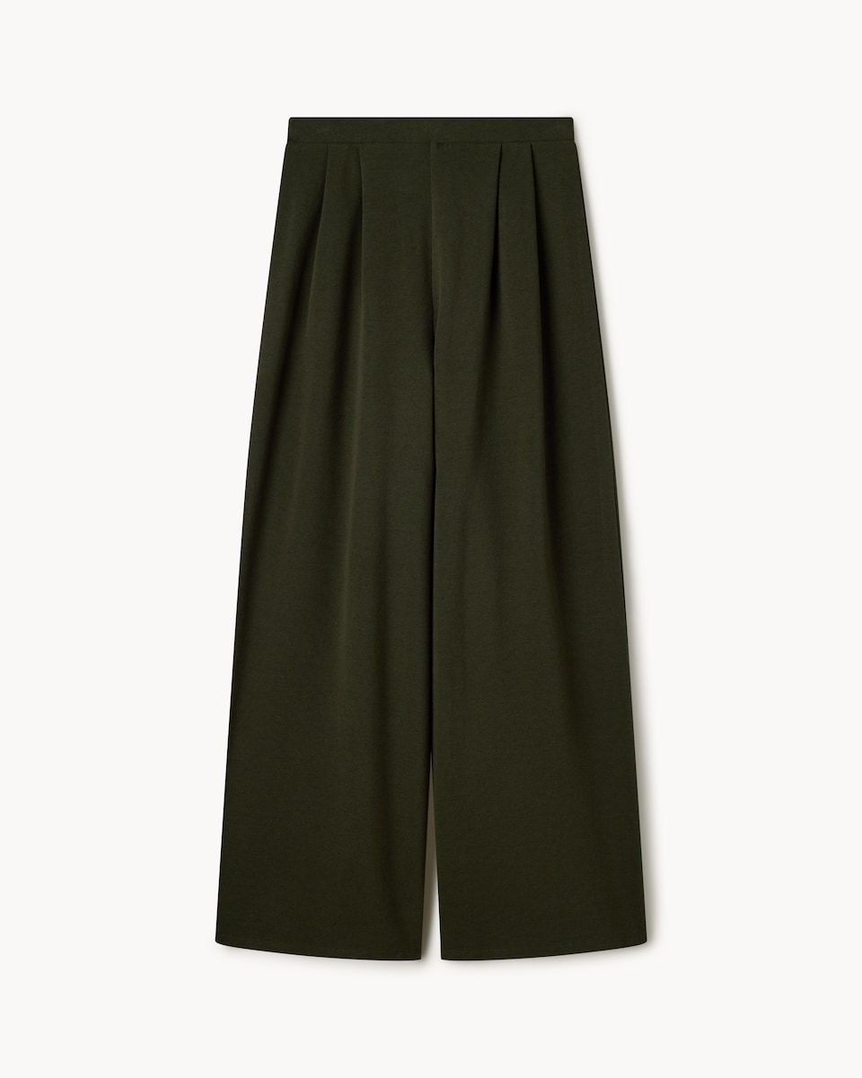 image 1 of F&F Brushed Pleated Wide Leg Co-ord Trousers in Olive