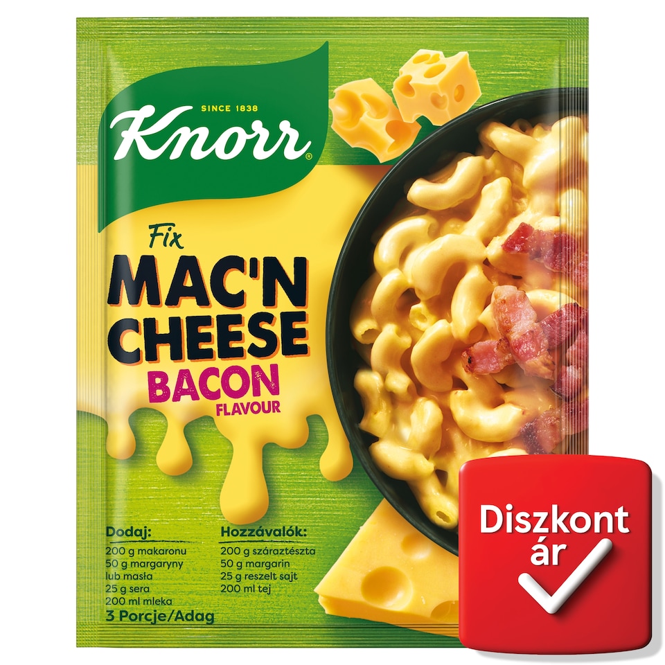 Knorr Mac'n Cheese Pasta Base with Cheese and Bacon Sauce 33 g