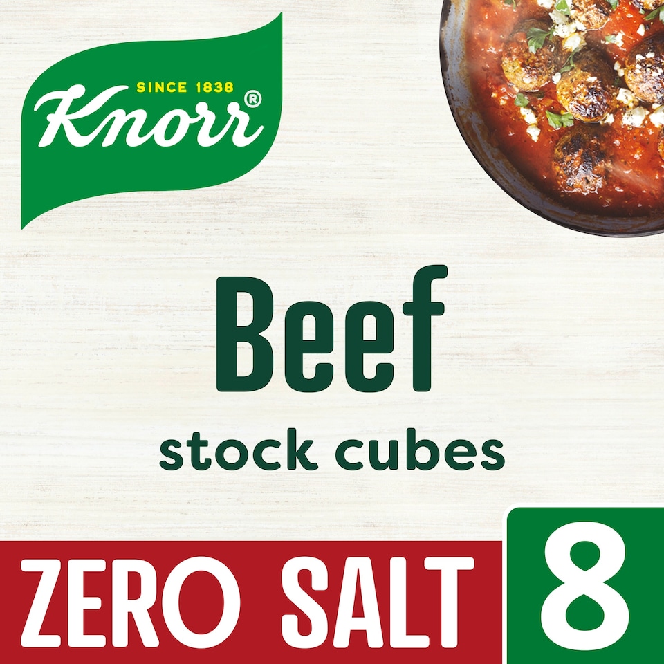 image 1 of Knorr Zero Salt Beef Stock cubes 8x9g