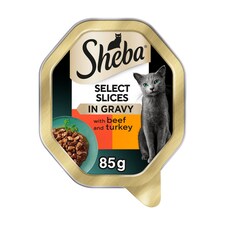 Sheba Select Slices in Gravy Wet Adult 1+ Cat Food Tray Beef 85g
