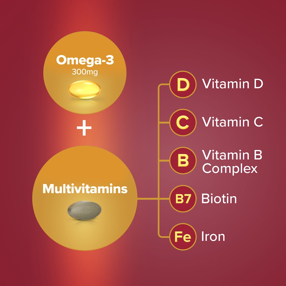 image 1 of Seven Seas Omega-3 & Multivitamins Women Food Supplement Duo Pack 60s