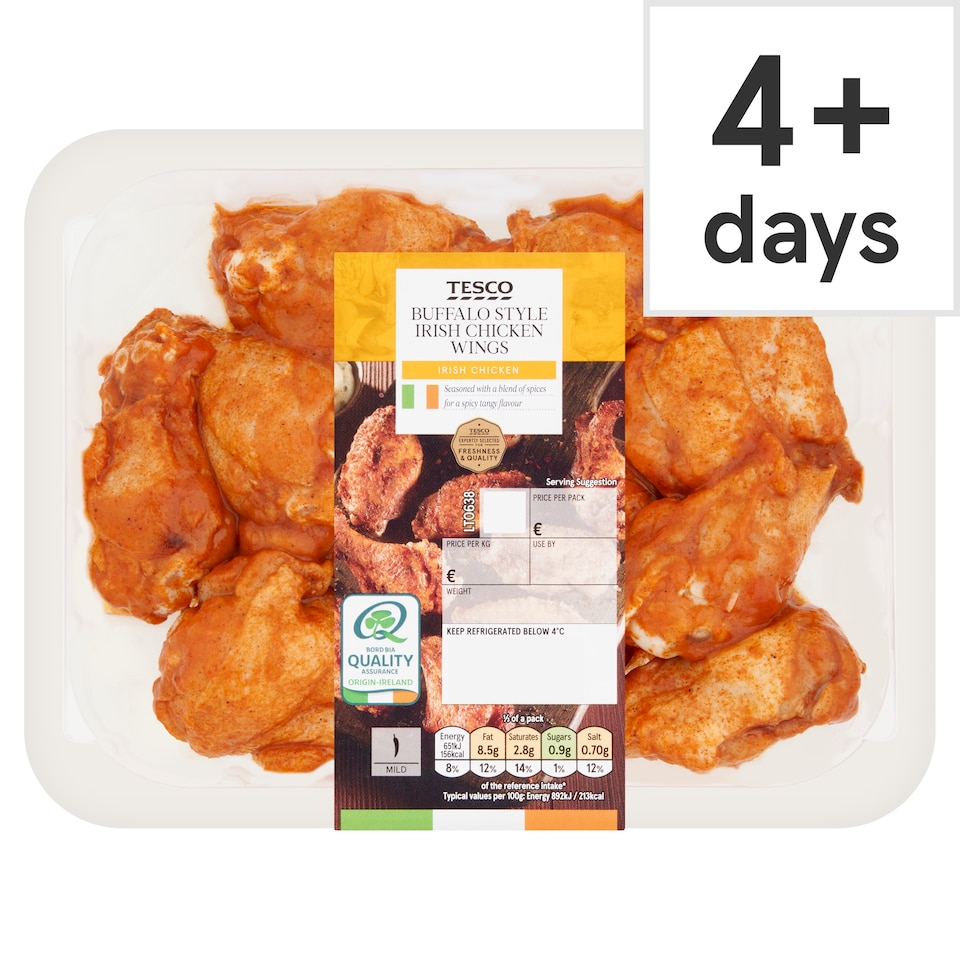 Tesco Buffalo Style Irish Chicken Wings 500G