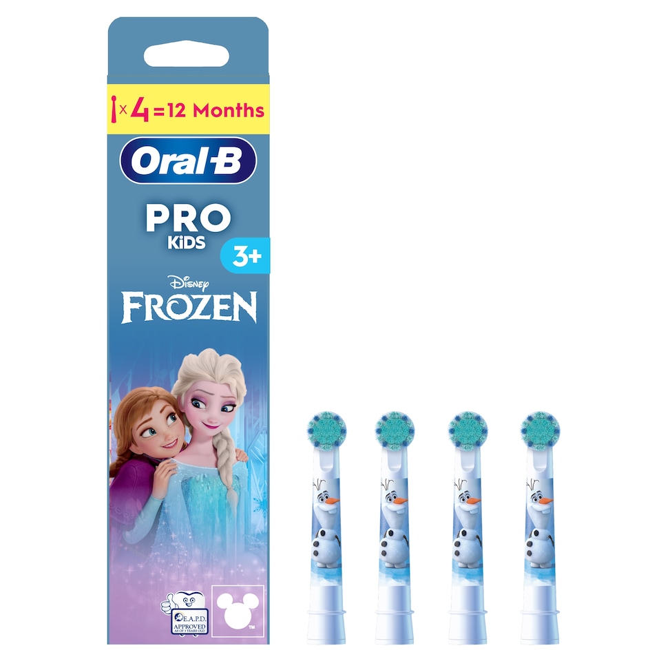 image 1 of Oral-B Pro Kids 3+ Frozen Electric Toothbrush Replacement Heads 4 Pack