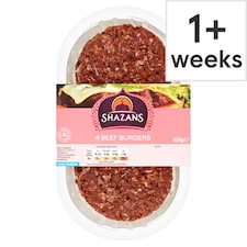 Shazans Halal Beef Burgers Quart Pounders 454G