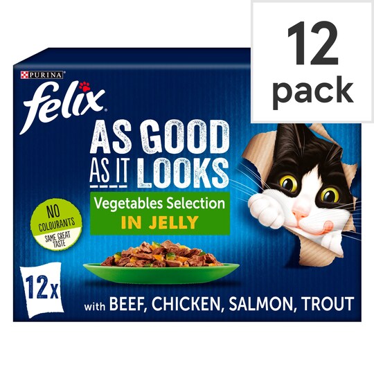 Felix As Good As It Looks Cat Food Vegetable 12X100g Tesco Groceries