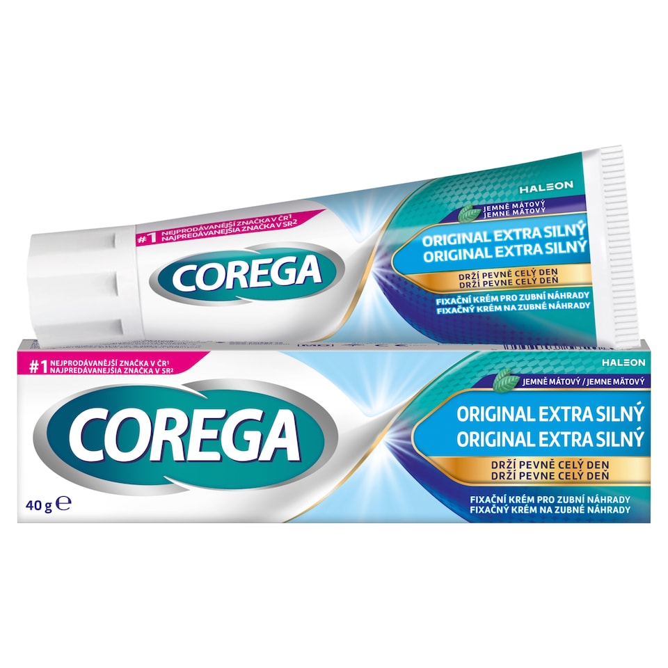 Obrázek 1 pro produkt Corega Fixační krém Original extra silný pro pevnou fixaci zubní náhrady, 40g