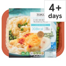 Tesco Calorie Controlled Cod Mornay, Mash & Peas 380g
