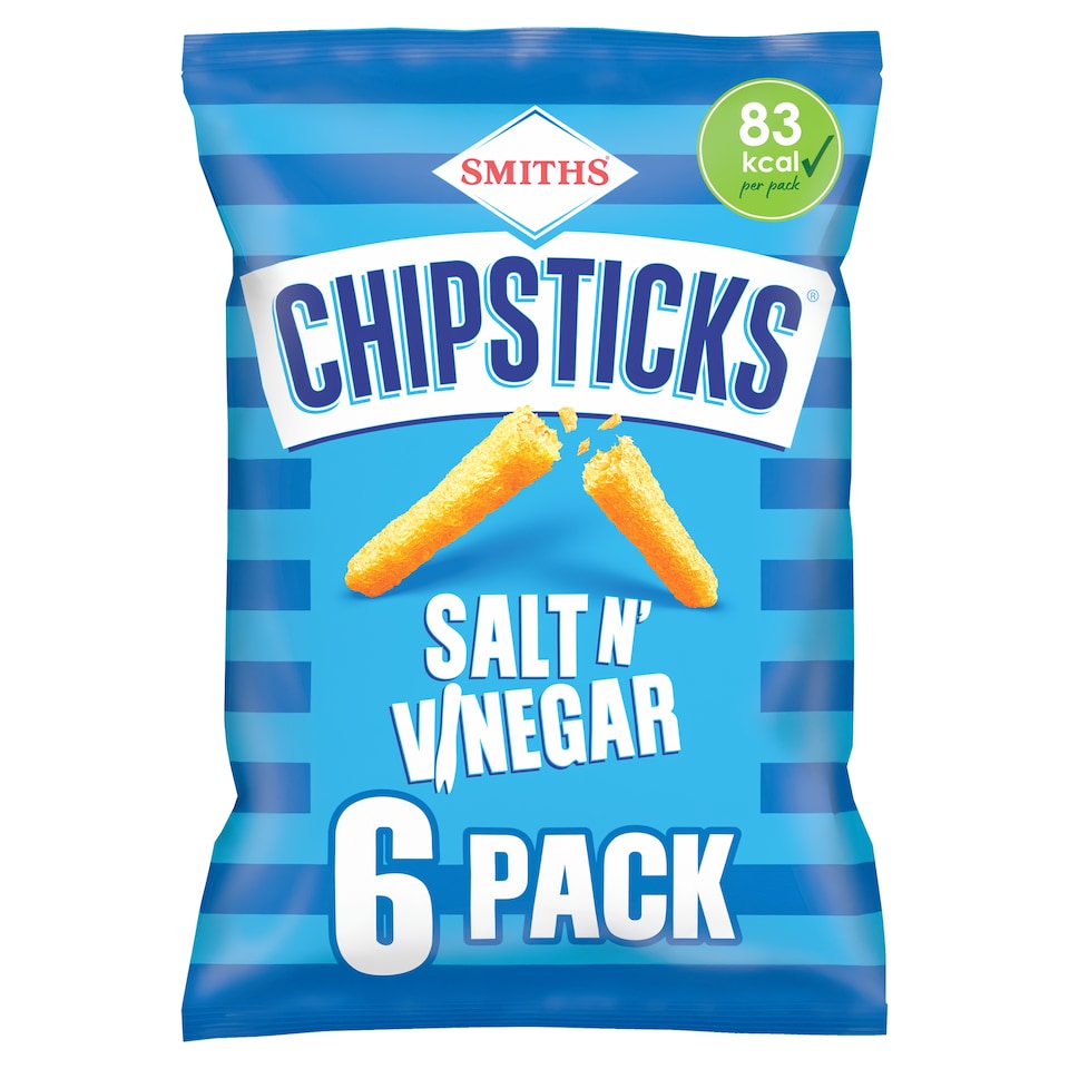 image 1 of Smiths Chipsticks Multipack Crisps - Salt & Vinegar 6 x 17g
