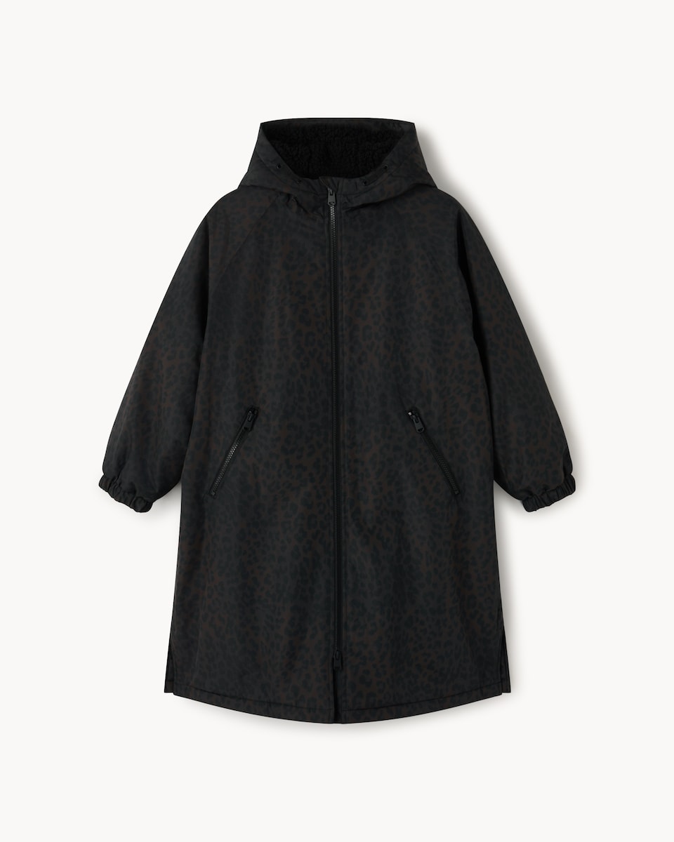 image 1 of F&F Active Girls EVERYWEATHER Waterproof All Weather Robe in Multi Brown