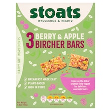 Stoats Berry & Apple Bircher Bars 3 X 45G