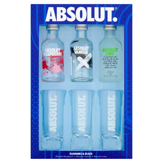 Absolut Vodka Trio & Glasses Gift Set Tesco Groceries