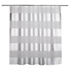 Tesco Silver Stripe Peva Shower Curtain