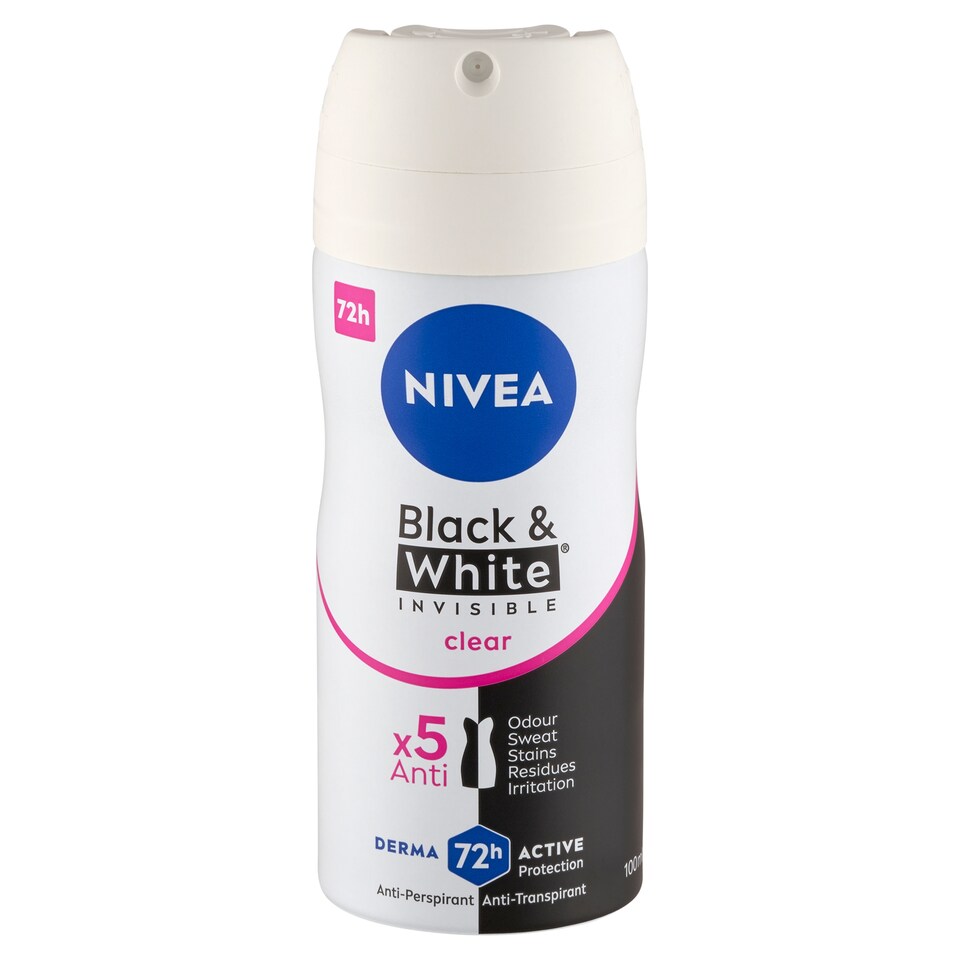 NIVEA Black & White Invisible Clear izzadásgátló 100 ml 1. kép