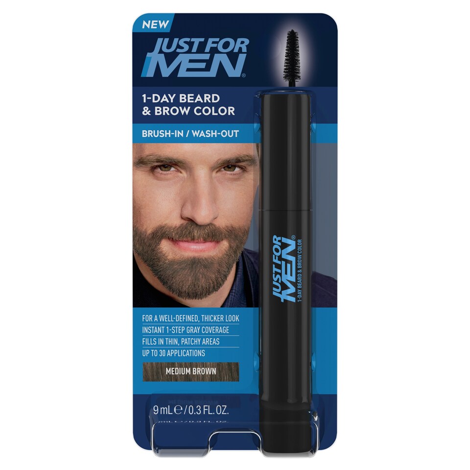 Just For Men 1-Day Beard & Brow Medium Brown Color 9ml
