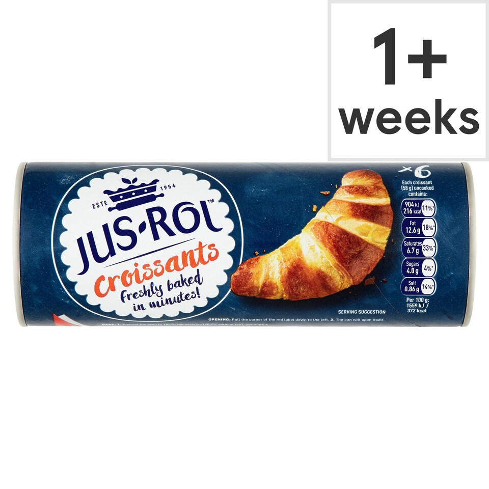 JusRol Croissants Dough 6 Pack 350G Tesco Groceries
