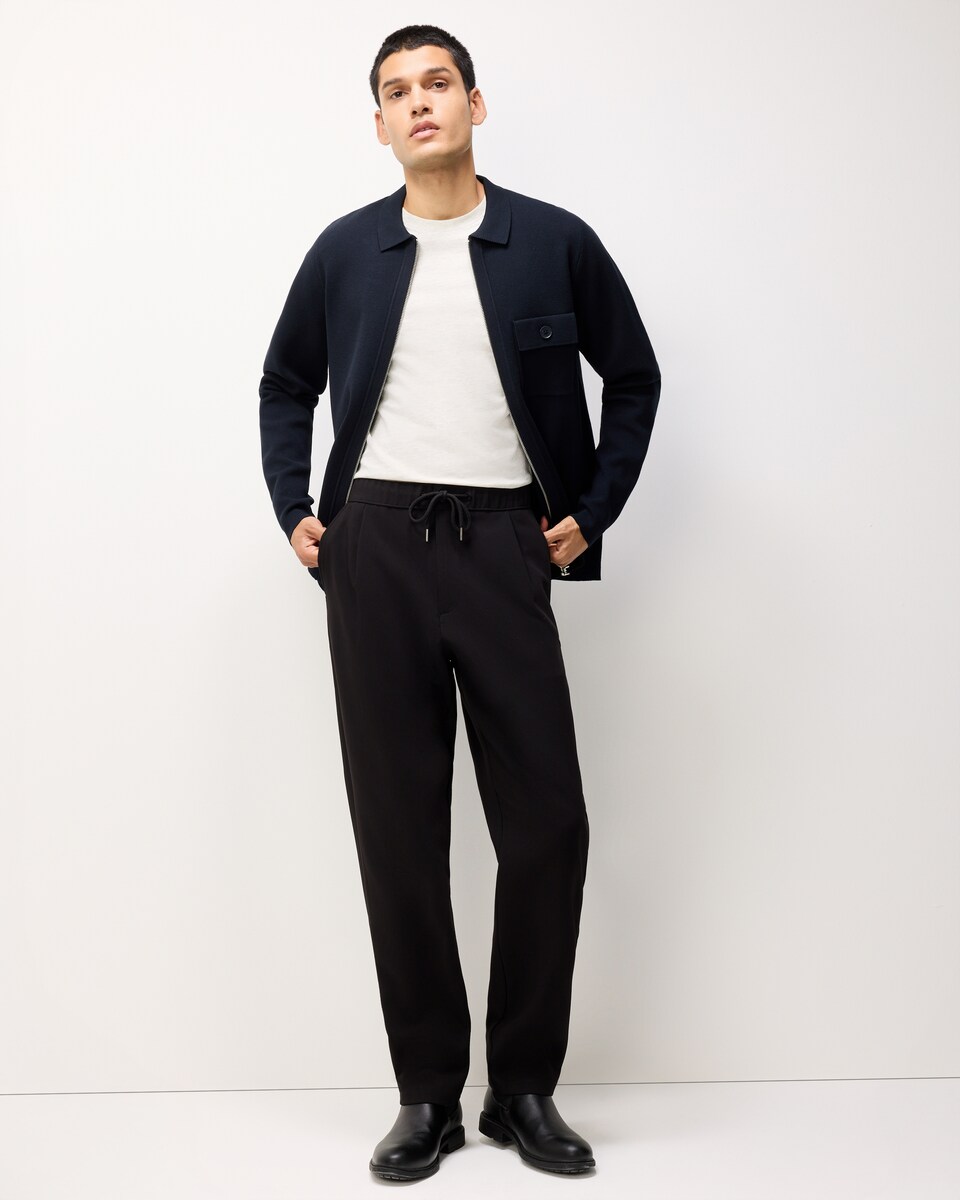 image 1 of F&F Knitted Zip Up Jumper in Navy