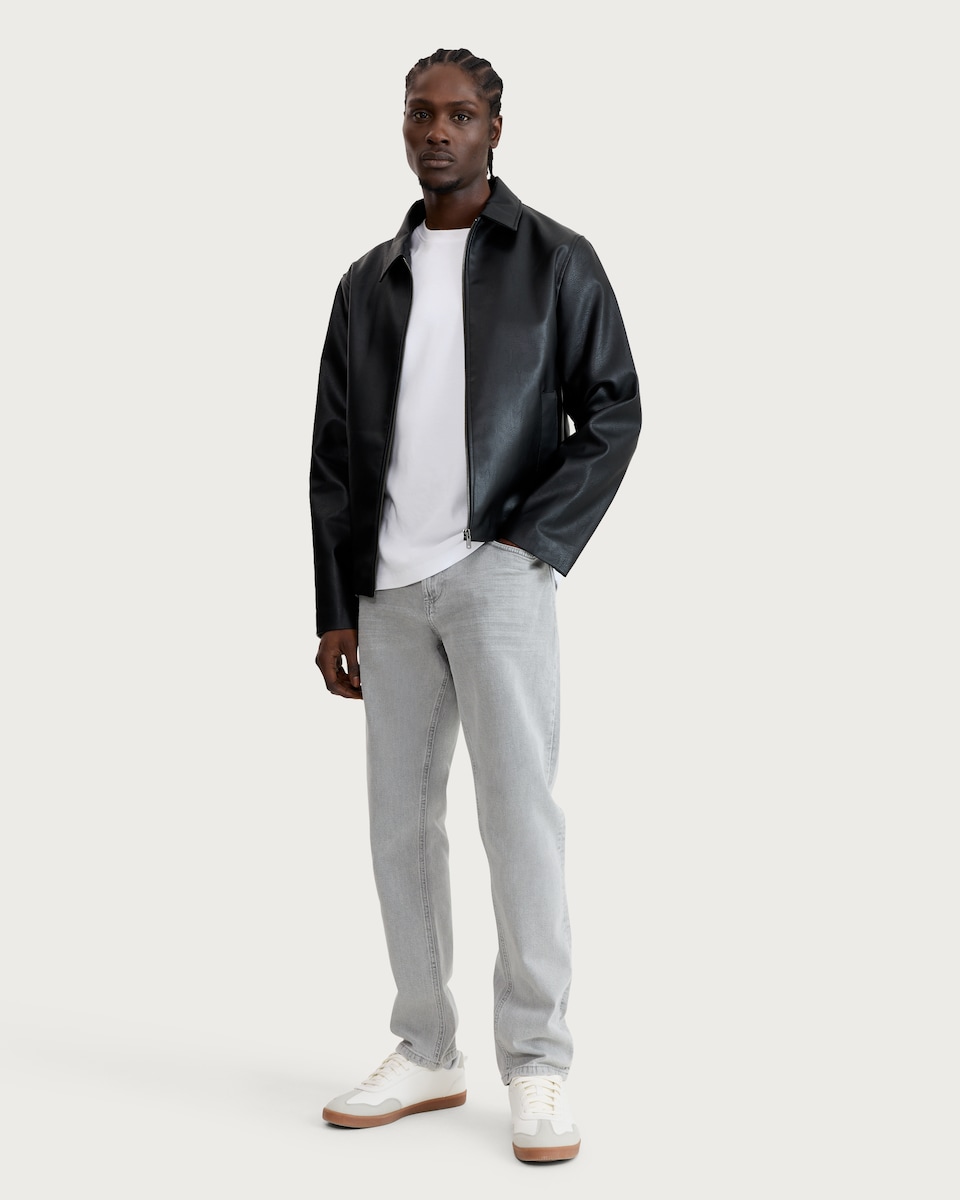 image 1 of F&F Slim Leg Cotton Rich Jeans in Grey