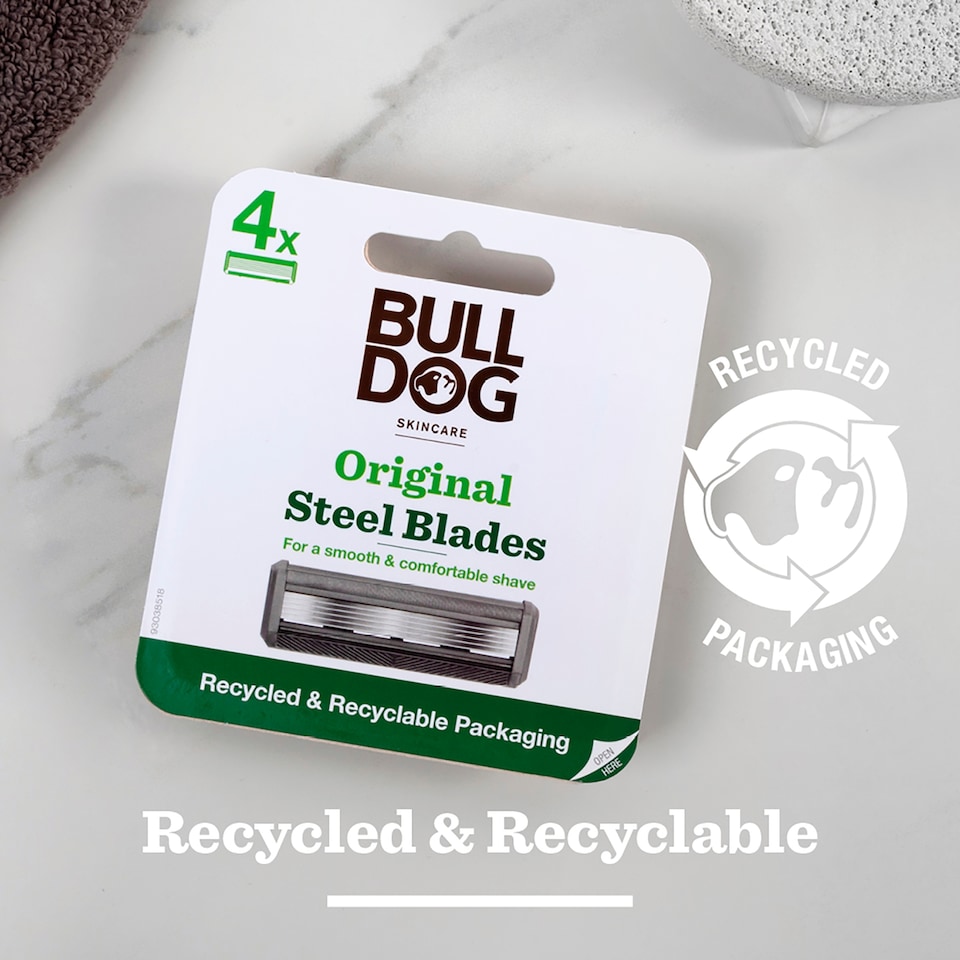 image 1 of Bulldog Original 5 Steel Blades Refill 4 Pack