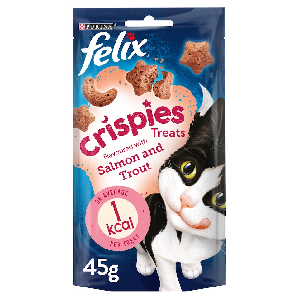 image 1 of Felix Crispies Cat Treats Salmon & Trout 45G