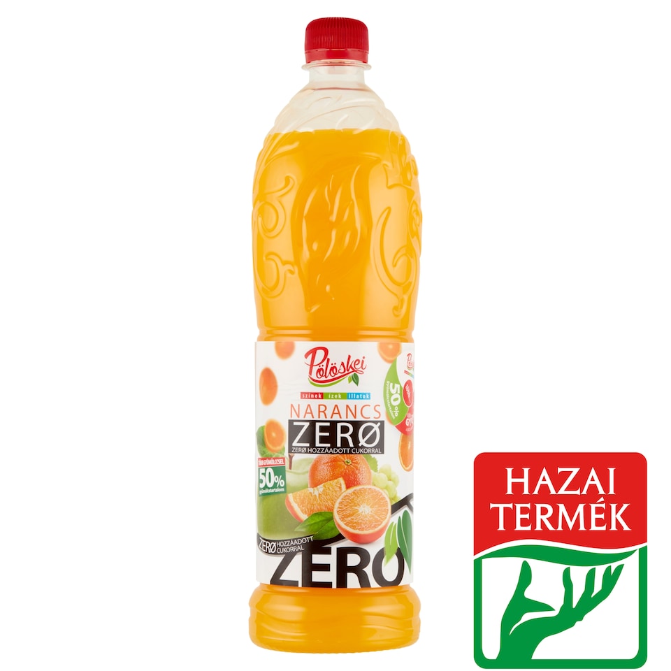Pölöskei Zero narancs ízű szörp édesítőszerekkel 1 l