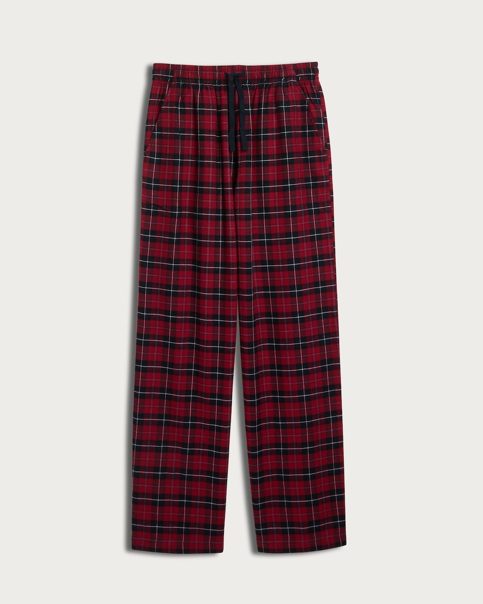 image 1 of F&F Pure Cotton Check Print Flannel Pyjama Bottoms in Multi