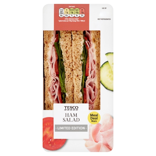 Tesco Ham Salad Sandwich Tesco Groceries